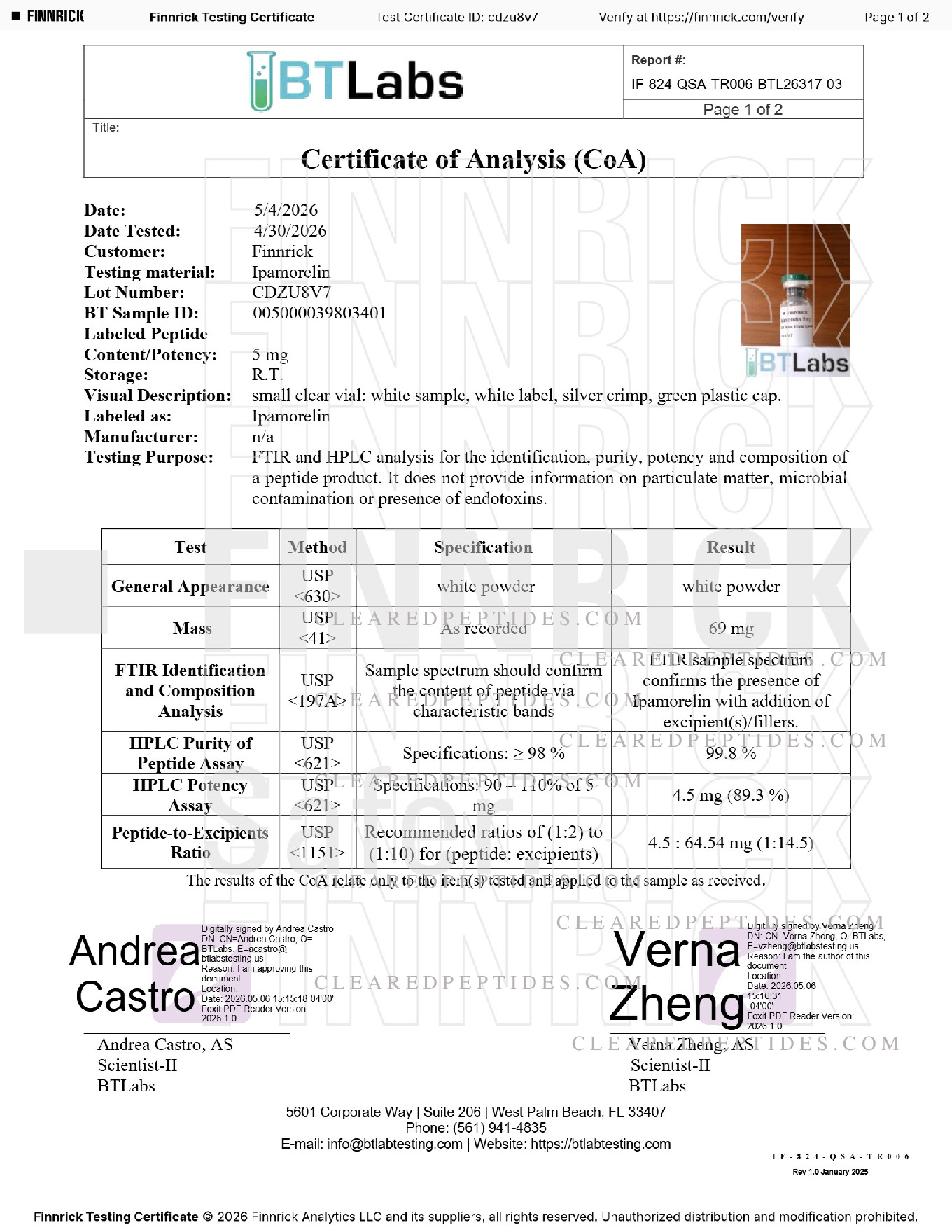 Certificate preview